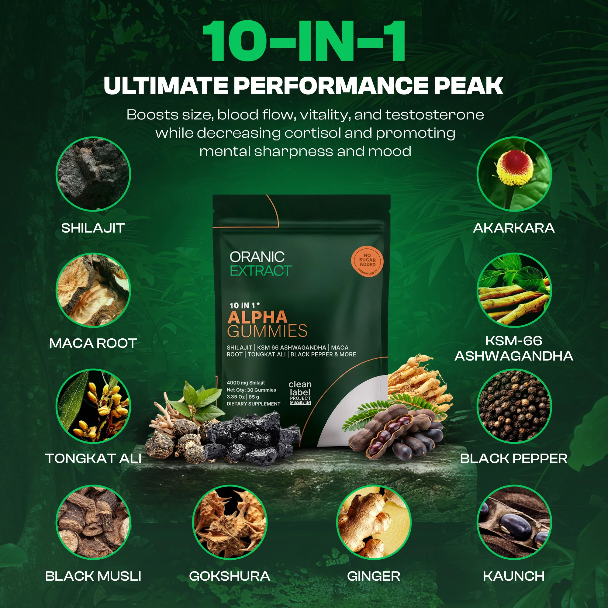 Oranic Extract ™ 10 in 1 Alpha Gummies